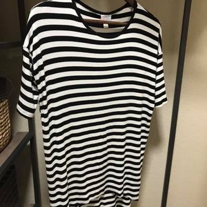 LuLaRoe Ribbed XXS Irma Black & White Stripes